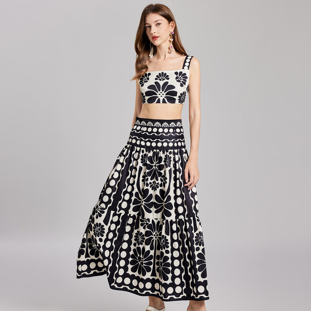 Black and White Beach Party Two Piece Set - 831825771695_BAS